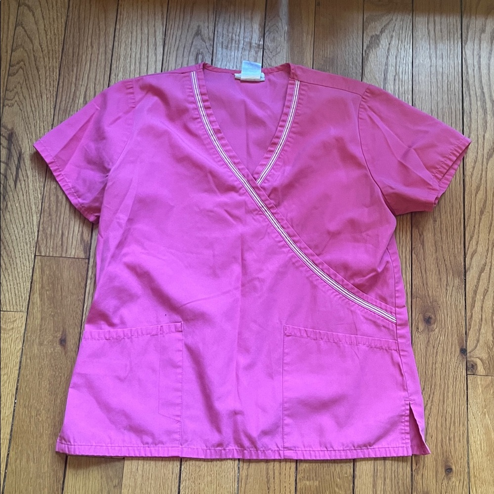 Smart Scrubs Bold Pink V-Neck Top